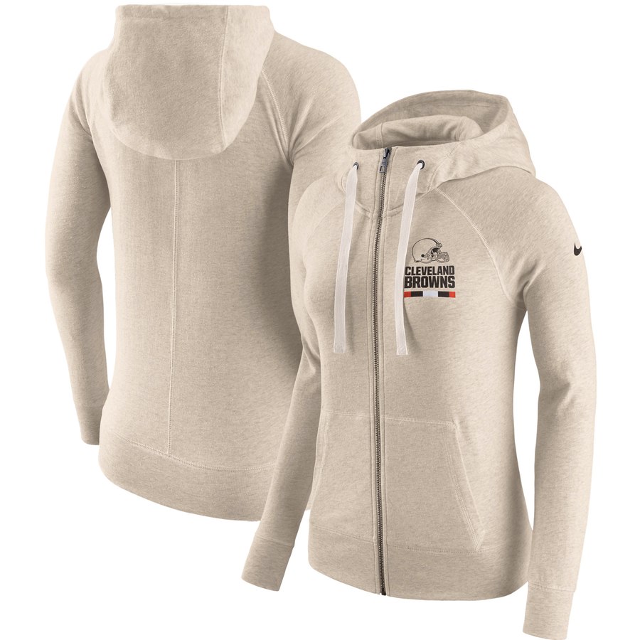 Cleveland Browns Women's Gym Vintage Full-Zip Hoodie Heathered Gray cheap jerseys for sale - CheapJerseys.Shop