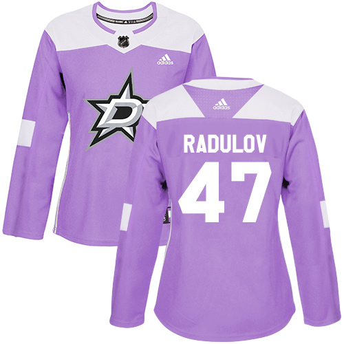 Dallas Stars #47 Alexander Radulov Purple Authentic Fights Cancer Women's Stitched Jersey Womens cheap jerseys for sale - CheapJerseys.Shop