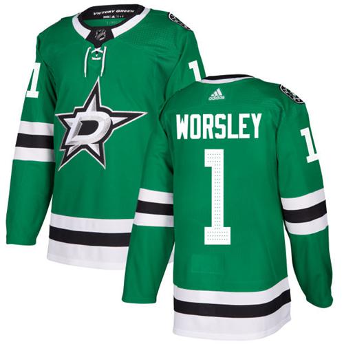 Dallas Stars #1 Gump Worsley Green Home Authentic Stitched Jersey Men's cheap jerseys for sale - CheapJerseys.Shop