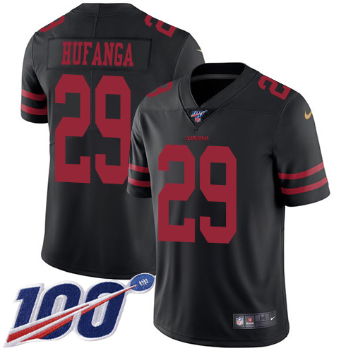 49ers #29 Talanoa Hufanga Black Alternate Men's Stitched 100th Season Vapor Limited Jersey cheap jerseys for sale - CheapJerseys.Shop