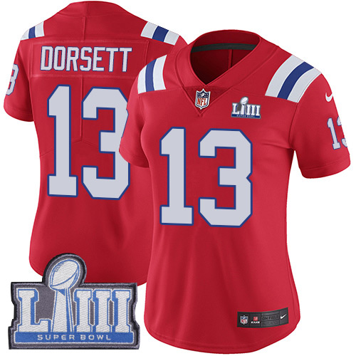New England Patriots #13 Phillip Dorsett Red Alternate Super Bowl LIII Bound Women's Stitched Vapor Untouchable Limited Jersey Womens cheap jerseys for sale - CheapJerseys.Shop