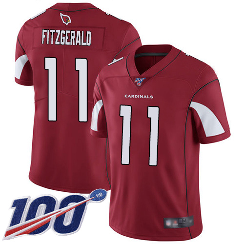 Cardinals #11 Larry Fitzgerald Red Team Color Men's Stitched 100th Season Vapor Limited Jersey cheap jerseys for sale - CheapJerseys.Shop