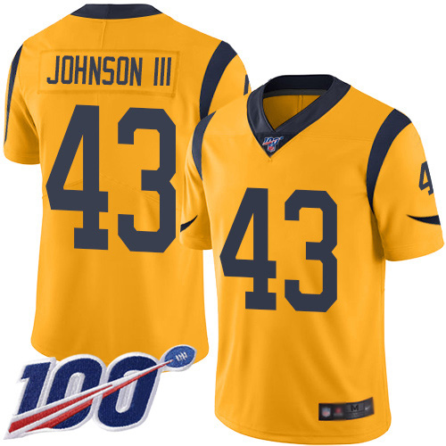 Los Angeles Rams #43 John Johnson III Gold Men's Stitched Limited Rush 100th Season Jersey Men's cheap jerseys for sale - CheapJerseys.Shop