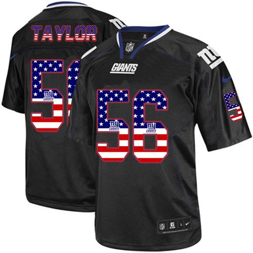 Giants #56 Lawrence Taylor Black Men's Stitched Elite USA Flag Fashion Jersey cheap jerseys for sale - CheapJerseys.Shop