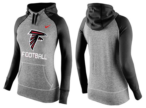 Women's Atlanta Falcons Performance Hoodie Grey & Black_1 cheap jerseys for sale - CheapJerseys.Shop