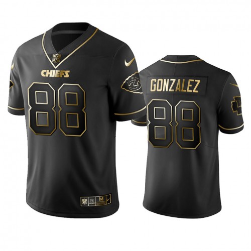 Kansas City Chiefs #88 Tony Gonzalez Black Golden Limited Edition Stitched Jersey Men's cheap jerseys for sale - CheapJerseys.Shop