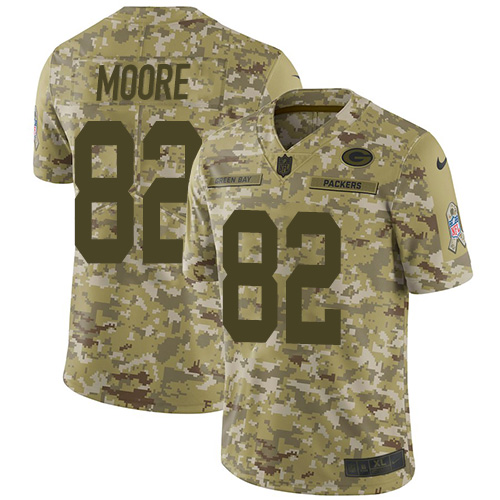 Green Bay Packers #82 J'Mon Moore Camo Men's Stitched Limited 2018 Salute To Service Jersey Men's cheap jerseys for sale - CheapJerseys.Shop