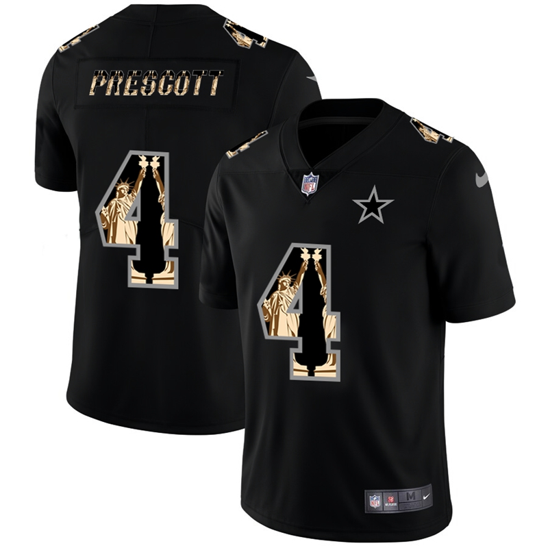 Dallas Cowboys #4 Dak Prescott Carbon Black Vapor Statue Of Liberty Limited Jersey cheap jerseys for sale - CheapJerseys.Shop