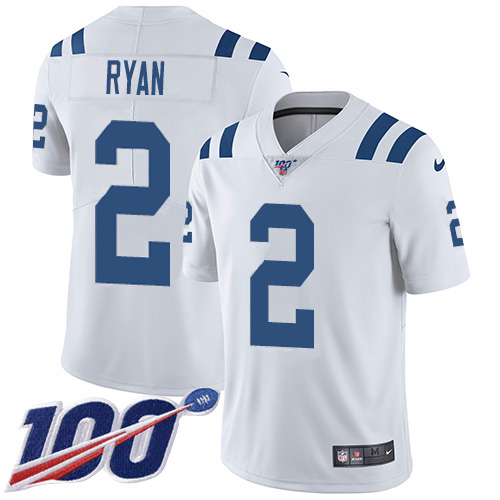 Colts #2 Matt Ryan White Men's Stitched 100th Season Vapor Limited Jersey cheap jerseys for sale - CheapJerseys.Shop