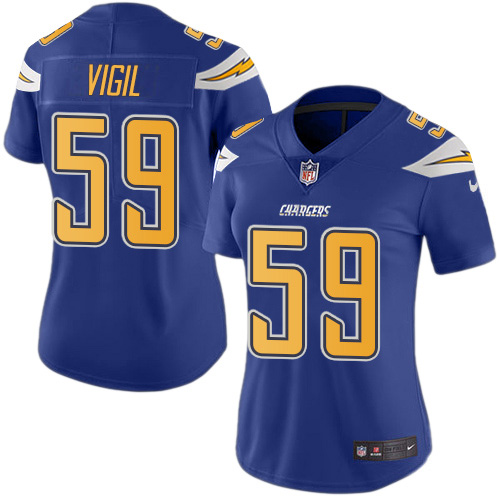 Los Angeles Chargers #59 Nick Vigil Electric Blue Women's Stitched Limited Rush Jersey Womens cheap jerseys for sale - CheapJerseys.Shop