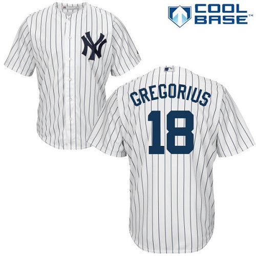 New York Yankees #18 Didi Gregorius White Strip New Cool Base Stitched Jersey Men's cheap jerseys for sale - CheapJerseys.Shop