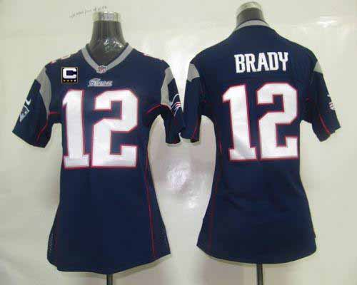 Patriots #12 Tom Brady Navy Blue Team Color With C Patch Women's Stitched Elite Jersey cheap jerseys for sale - CheapJerseys.Shop