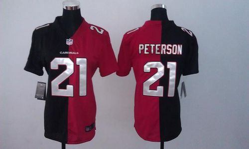 Cardinals #21 Patrick Peterson Black/Red Women's Stitched Elite Split Jersey cheap jerseys for sale - CheapJerseys.Shop