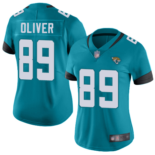 Jacksonville Jaguars #89 Josh Oliver Teal Green Alternate Women's Stitched Vapor Untouchable Limited Jersey Womens cheap jerseys for sale - CheapJerseys.Shop