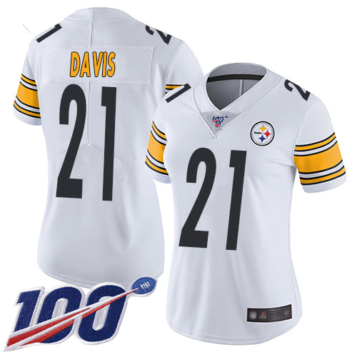 Pittsburgh Steelers #21 Sean Davis White Women's Stitched 100th Season Vapor Limited Jersey Womens cheap jerseys for sale - CheapJerseys.Shop