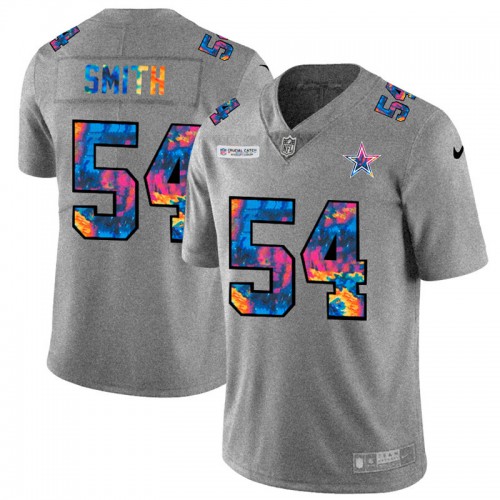 Dallas Dallas Cowboys #54 Jaylon Smith Men's Multi-Color 2020 Crucial Catch Jersey Greyheather Men's cheap jerseys for sale - CheapJerseys.Shop