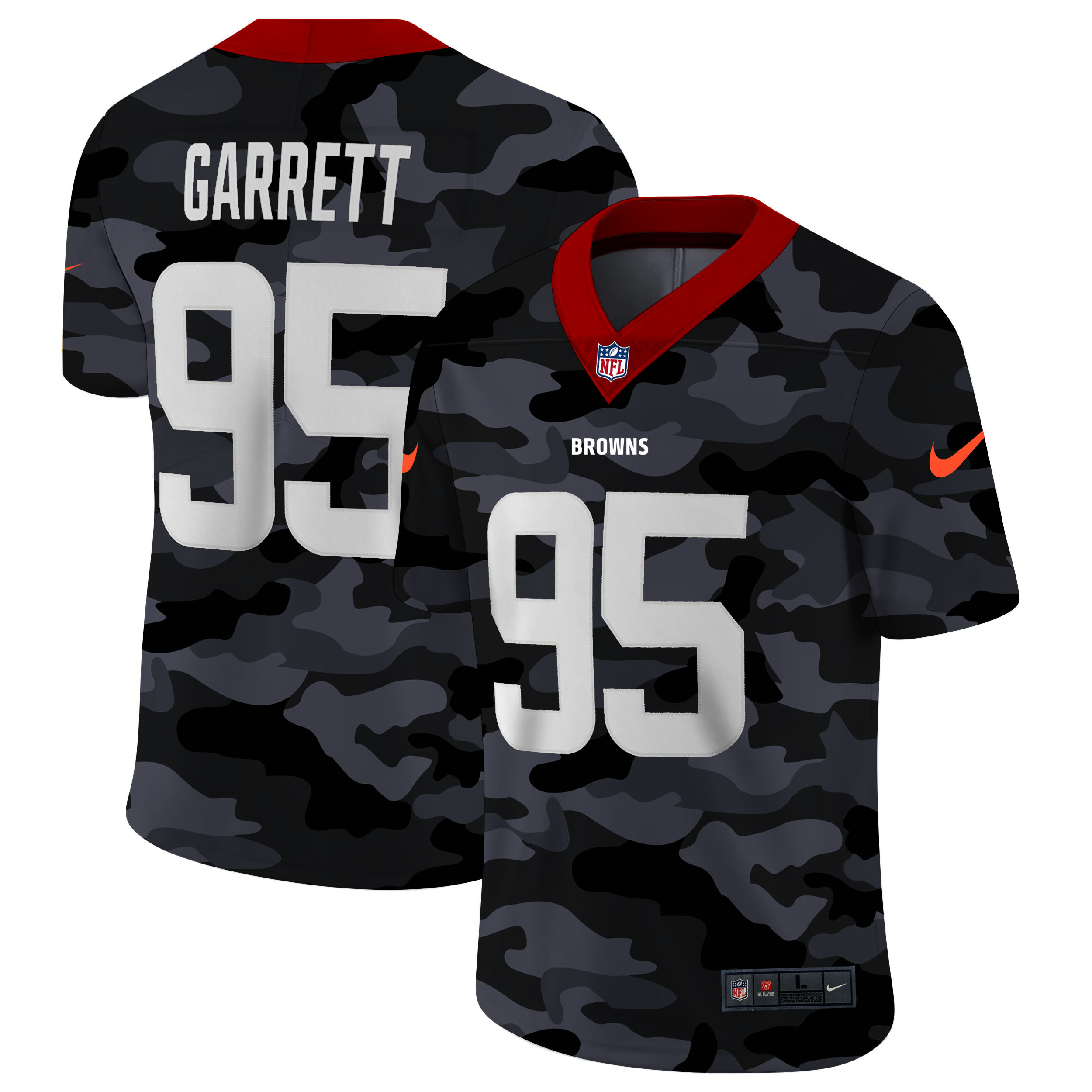 Cleveland Browns #95 Myles Garrett Men's 2020 Black CAMO Vapor Untouchable Limited Stitched Jersey cheap jerseys for sale - CheapJerseys.Shop