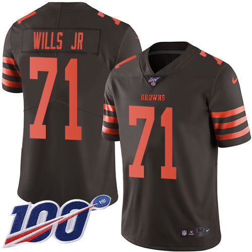 Cleveland Browns #71 Jedrick Wills JR Brown Youth Stitched Limited Rush 100th Season Jersey Youth cheap jerseys for sale - CheapJerseys.Shop
