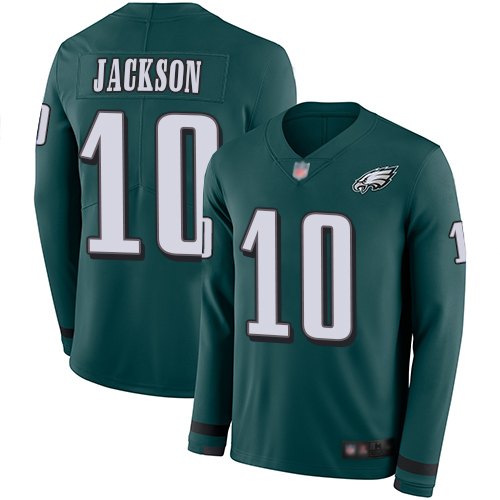 Philadelphia Eagles #10 DeSean Jackson Midnight Green Team Color Youth Stitched Limited Therma Long Sleeve Jersey Youth cheap jerseys for sale - CheapJerseys.Shop