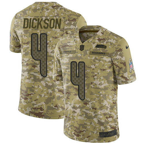 Seattle Seahawks #4 Michael Dickson Camo Youth Stitched Limited 2018 Salute to Service Jersey Youth cheap jerseys for sale - CheapJerseys.Shop
