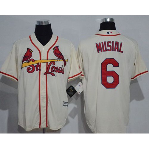 St.Louis Cardinals #6 Stan Musial Cream New Cool Base Stitched Jersey Men's cheap jerseys for sale - CheapJerseys.Shop