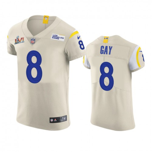 Los Angeles Los Angeles Rams #8 Matt Gay Men's Super Bowl LVI Patch Vapor Elite Player Jersey - Bone Men's cheap jerseys for sale - CheapJerseys.Shop
