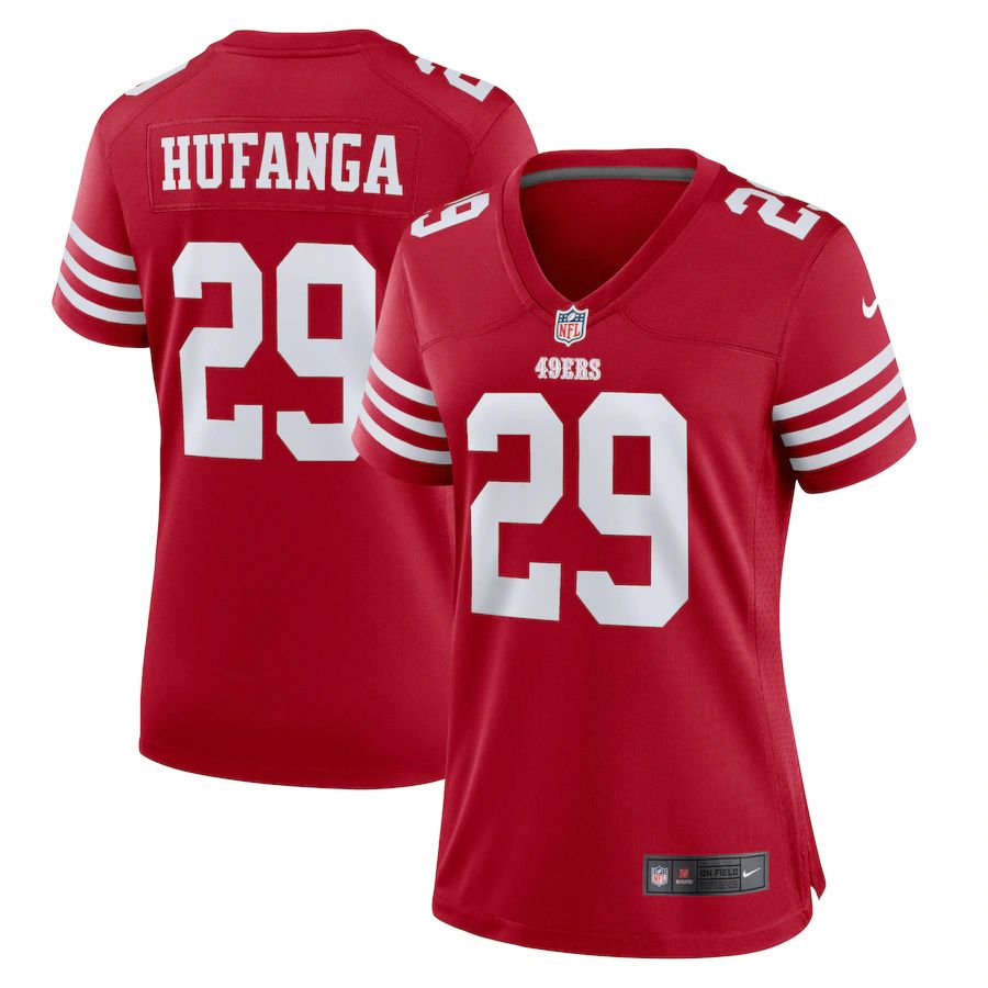 San Francisco 49ers #29 Talanoa Hufanga Scarlet Women's 2022-23 Game Jersey cheap jerseys for sale - CheapJerseys.Shop