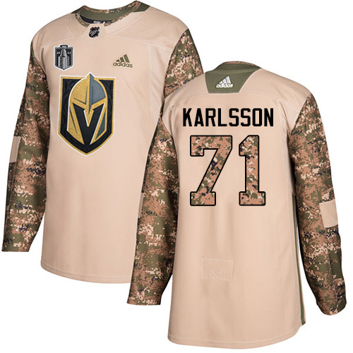 Golden Knights #71 William Karlsson Camo Authentic 2023 Stanley Cup Final Patch Veterans Day Stitched Jersey cheap jerseys for sale - CheapJerseys.Shop