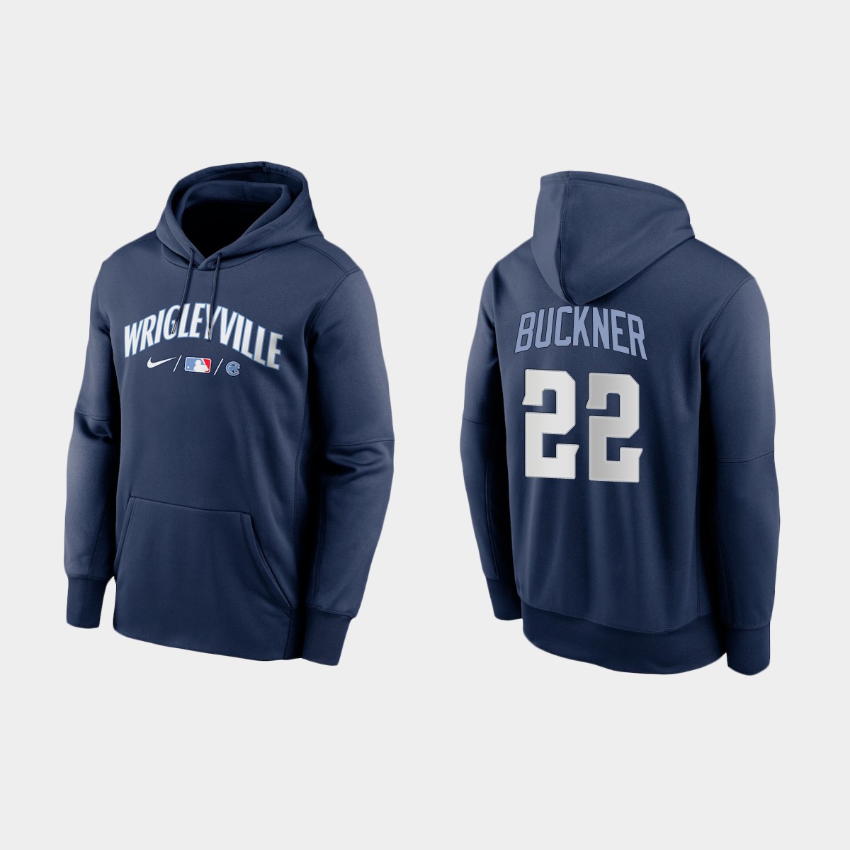 Chicago Cubs #22 Bill Buckner Men's 2021 City Connect Navy Therma Hoodie cheap jerseys for sale - CheapJerseys.Shop