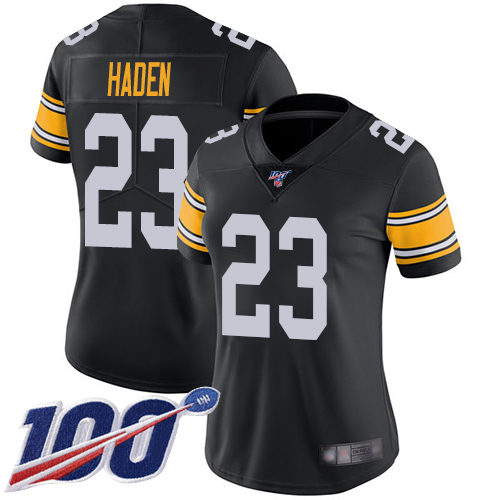 Pittsburgh Steelers #23 Joe Haden Black Alternate Women's Stitched 100th Season Vapor Limited Jersey Womens cheap jerseys for sale - CheapJerseys.Shop