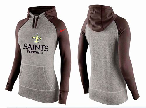 Women's New Orleans Saints Performance Hoodie Grey & Brown cheap jerseys for sale - CheapJerseys.Shop
