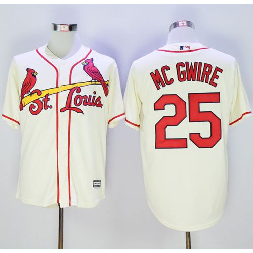 St.Louis Cardinals #25 Mark McGwire Cream New Cool Base Stitched Jersey Men's cheap jerseys for sale - CheapJerseys.Shop