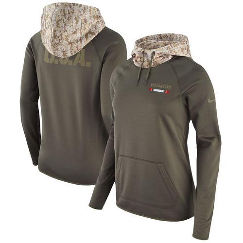 Women's Tampa Bay Buccaneers Olive Salute To Service Performance Pullover Hoodie cheap jerseys for sale - CheapJerseys.Shop