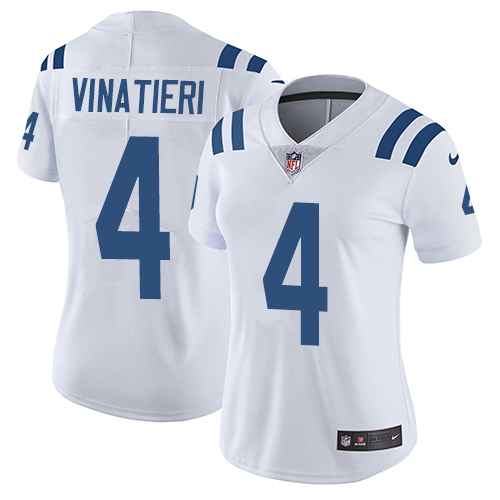 Indianapolis Colts #4 Adam Vinatieri White Women's Stitched Vapor Untouchable Limited Jersey Womens cheap jerseys for sale - CheapJerseys.Shop
