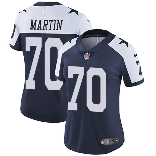 Dallas Cowboys #70 Zack Martin Navy Blue Thanksgiving Women's Stitched Vapor Untouchable Limited Throwback Jersey Womens cheap jerseys for sale - CheapJerseys.Shop