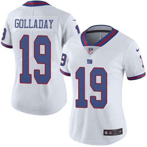 New York Giants #19 Kenny Golladay White Women's Stitched Limited Rush Jersey Womens cheap jerseys for sale - CheapJerseys.Shop