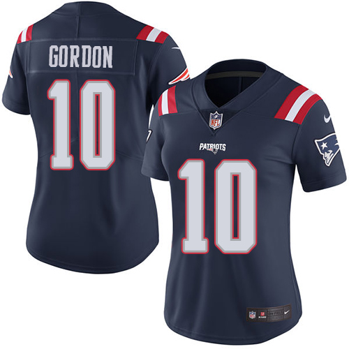 New England Patriots #10 Josh Gordon Navy Blue Women's Stitched Limited Rush Jersey Womens cheap jerseys for sale - CheapJerseys.Shop