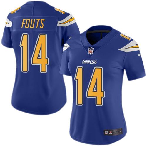 Los Angeles Chargers #14 Dan Fouts Electric Blue Women's Stitched Limited Rush Jersey Womens cheap jerseys for sale - CheapJerseys.Shop