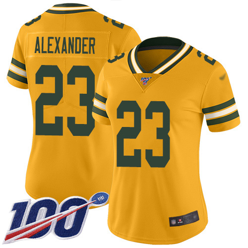 Packers #23 Jaire Alexander Gold Women's Stitched Limited Inverted Legend 100th Season Jersey cheap jerseys for sale - CheapJerseys.Shop