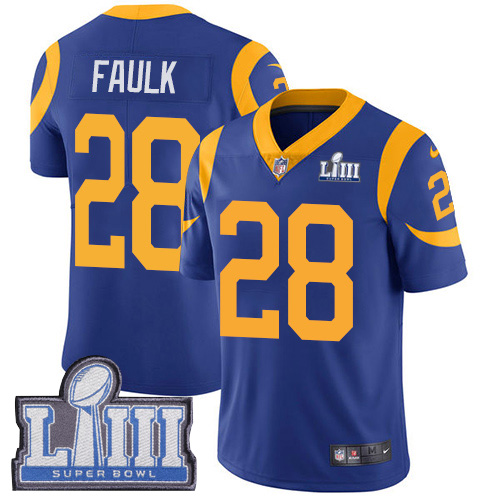 Los Angeles Rams #28 Marshall Faulk Royal Blue Alternate Super Bowl LIII Bound Men's Stitched Vapor Untouchable Limited Jersey Men's cheap jerseys for sale - CheapJerseys.Shop