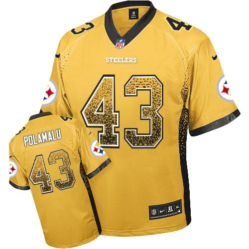 Steelers #43 Troy Polamalu Gold Youth Stitched Elite Drift Fashion Jersey cheap jerseys for sale - CheapJerseys.Shop