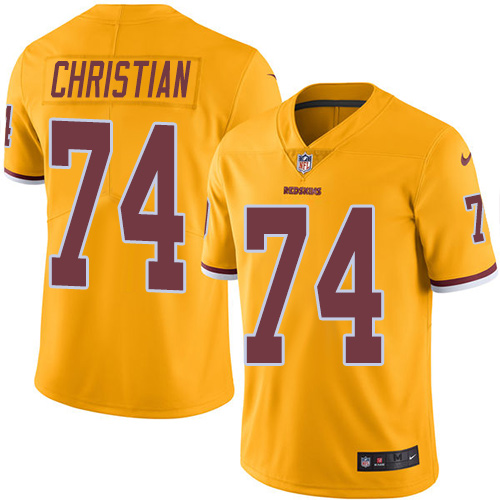 Washington Commanders #74 Geron Christian Gold Men's Stitched Limited Rush Jersey Men's cheap jerseys for sale - CheapJerseys.Shop