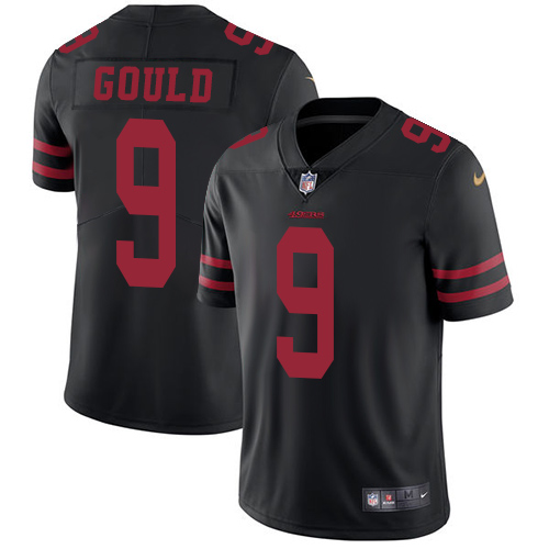San Francisco 49ers #9 Robbie Gould Black Alternate Men's Stitched Vapor Untouchable Limited Jersey Men's cheap jerseys for sale - CheapJerseys.Shop