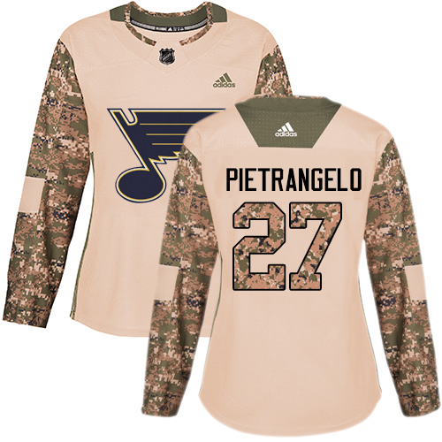 St. Louis Blues #27 Alex Pietrangelo Camo Authentic 2017 Veterans Day Women's Stitched Jersey Womens cheap jerseys for sale - CheapJerseys.Shop