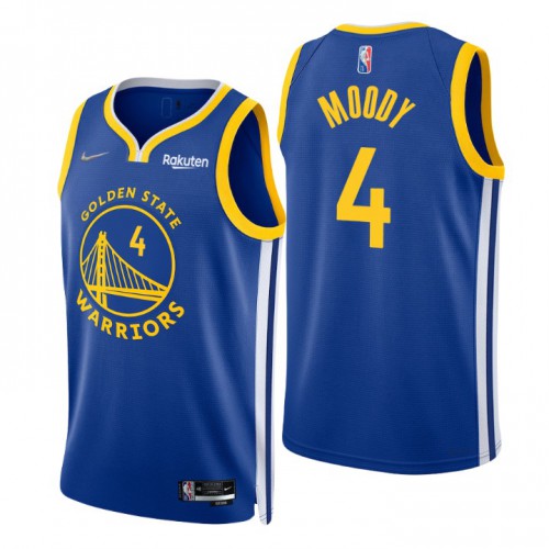 Golden State Warriors #4 Moses Moody Royal Mens 2021-22 75th Anniversary Diamond Swingman Jersey - Icon Edition Mens cheap jerseys for sale - CheapJerseys.Shop