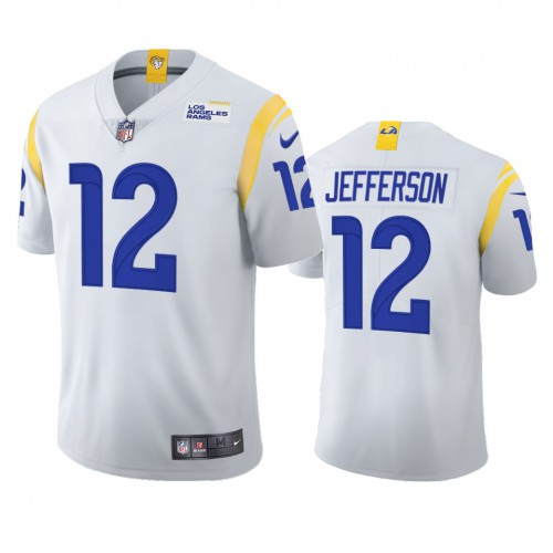 Los Angeles Los Angeles Rams #12 Van Jefferson Men's 2021 Vapor Limited Jersey - White Men's cheap jerseys for sale - CheapJerseys.Shop