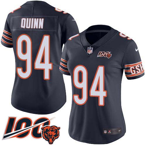 Chicago Bears #94 Robert Quinn Navy Blue Team Color Women's Stitched 100th Season Vapor Untouchable Limited Jersey Womens cheap jerseys for sale - CheapJerseys.Shop