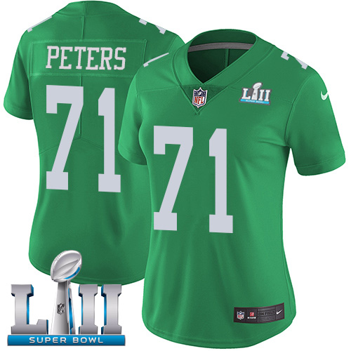 Philadelphia Eagles #71 Jason Peters Green Super Bowl LII Women's Stitched Limited Rush Jersey Womens cheap jerseys for sale - CheapJerseys.Shop