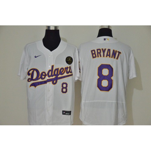 Los Angeles Los Angeles Dodgers #8 Kobe Bryant Men??s White Purple No. Authentic KB Patch Jersey Men's cheap jerseys for sale - CheapJerseys.Shop