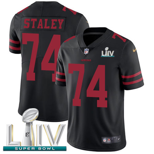 San Francisco 49ers #74 Joe Staley Black Super Bowl LIV 2020 Alternate Men's Stitched Vapor Untouchable Limited Jersey Men's cheap jerseys for sale - CheapJerseys.Shop